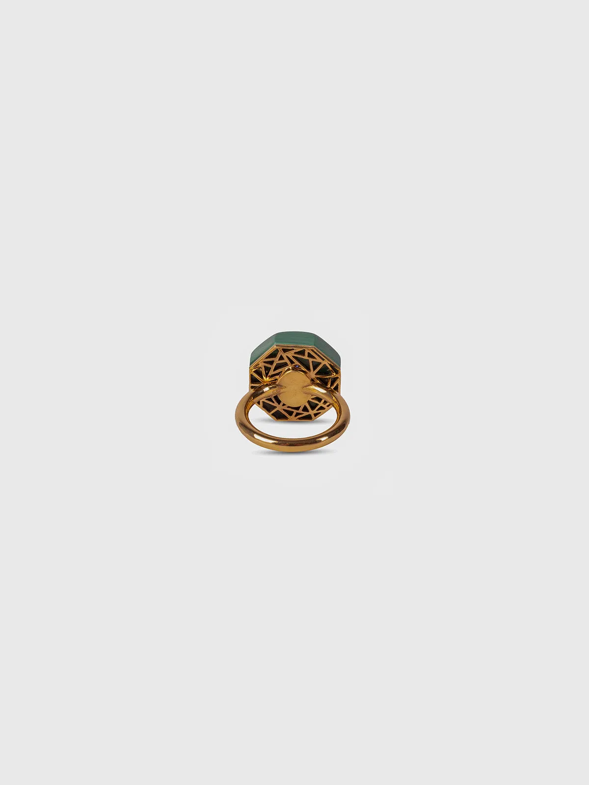 Genesis Malachite Hexagon & Kyanite Oval Ring
