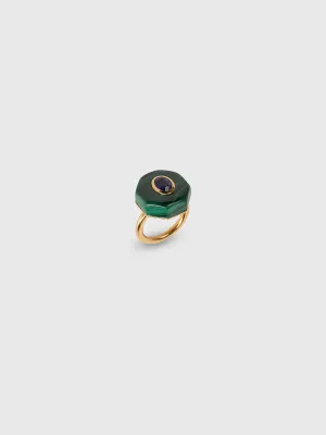 Genesis Malachite Hexagon & Kyanite Oval Ring