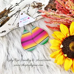 Genuine Leather Serape Earrings