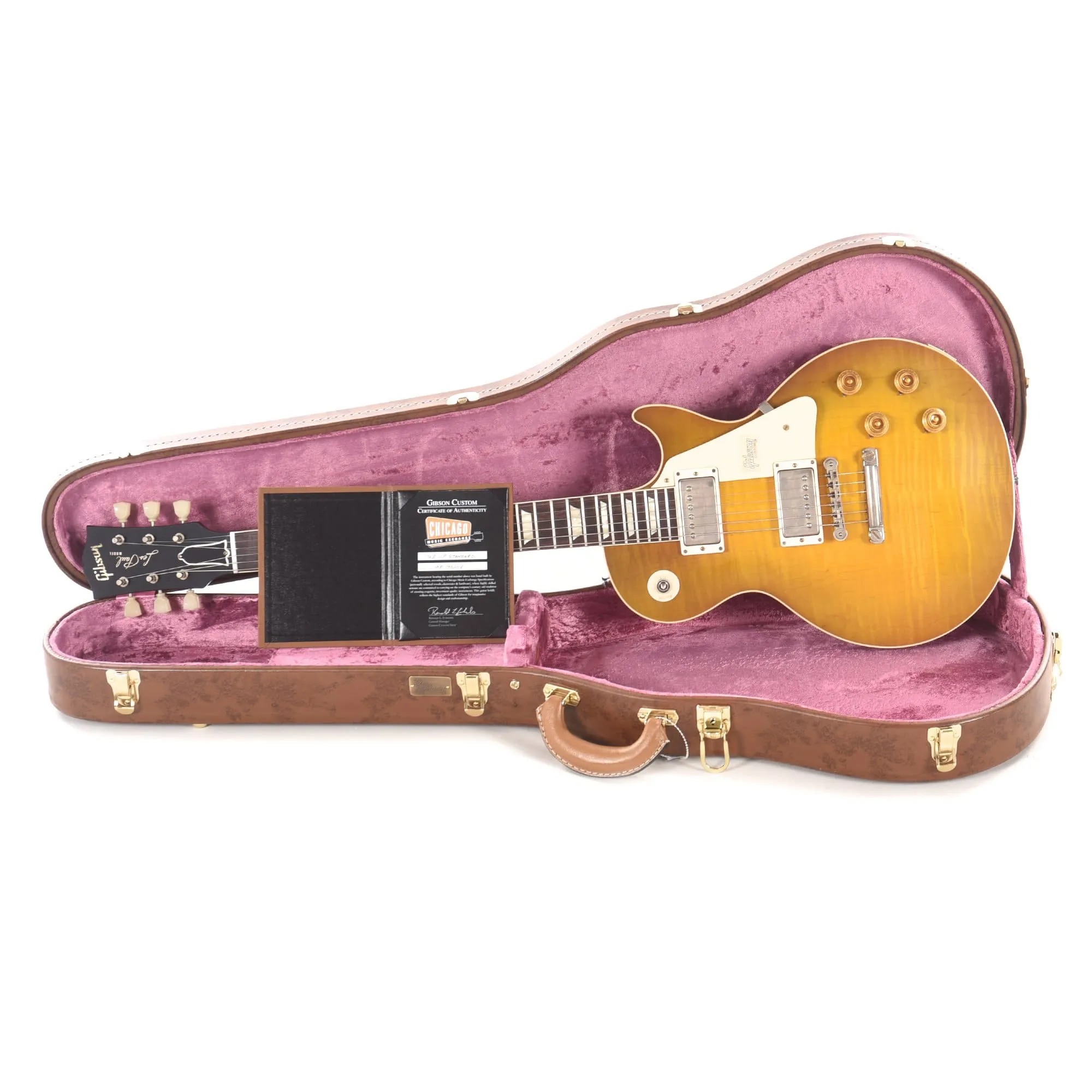 Gibson Custom 1958 Les Paul Standard "CME Spec" Plain Top Green Lemon VOS w/59 Carmelita Neck