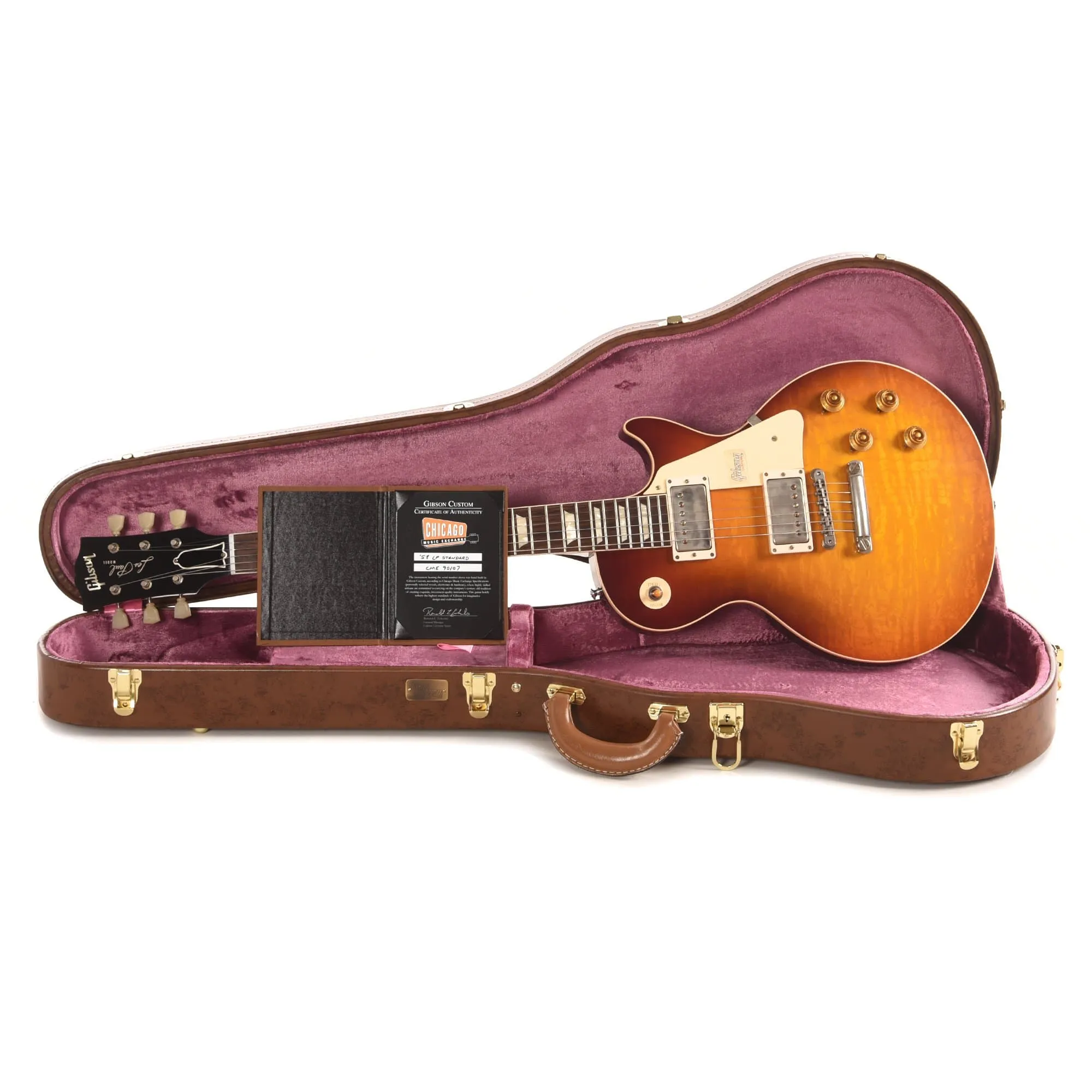 Gibson Custom 1958 Les Paul Standard "CME Spec" Plain Top Slow Iced Tea Fade VOS w/59 Carmelita Neck