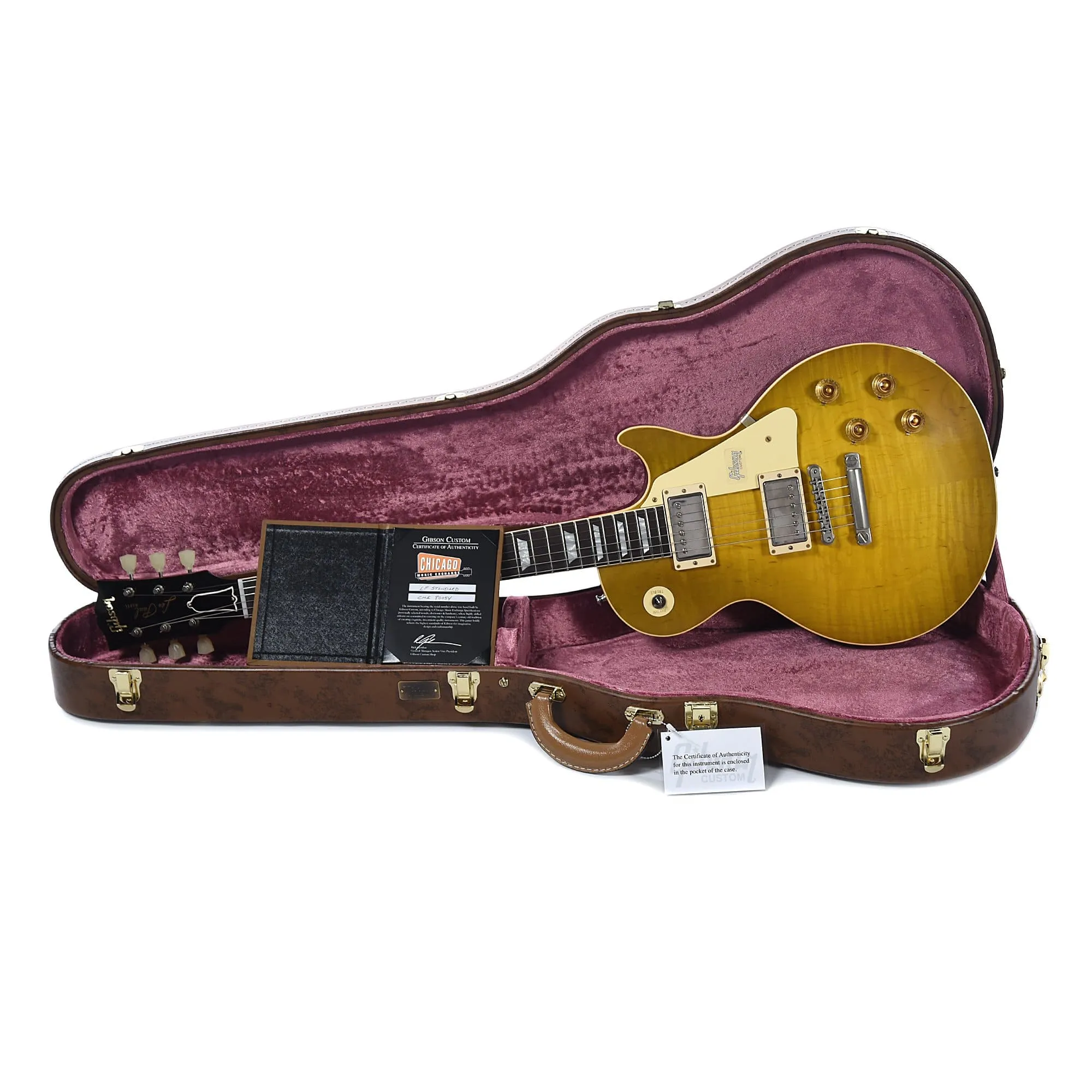 Gibson Custom Les Paul Standard Plain Top Green Lemon VOS w/Carmelita Neck