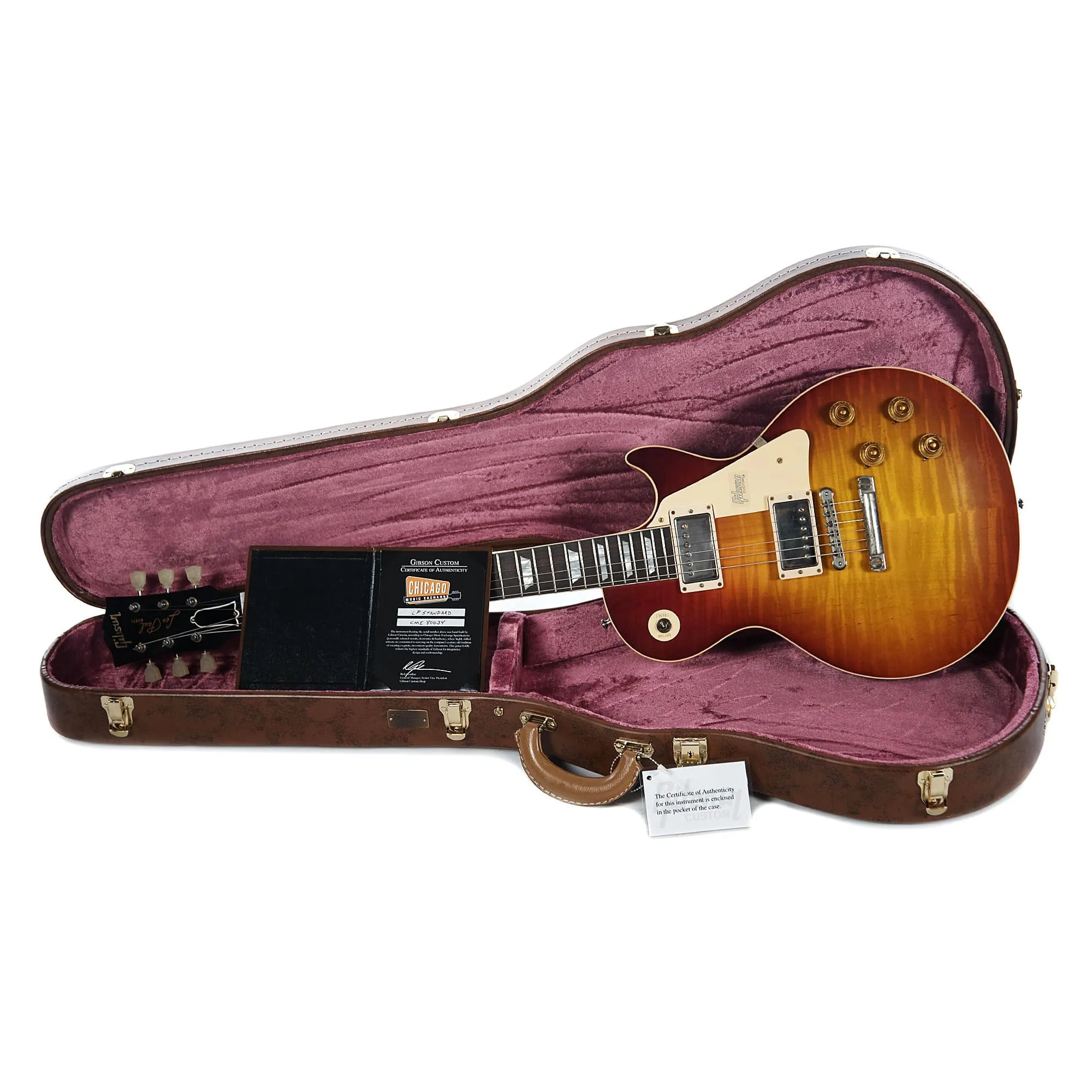 Gibson Custom Les Paul Standard Plain Top Red Sky Fade VOS w/Carmelita Neck