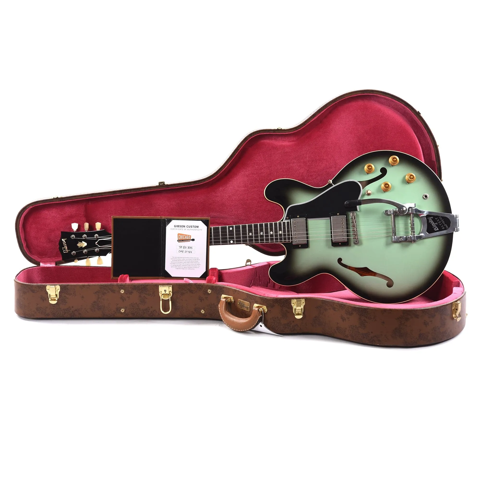 Gibson Custom Shop 1959 ES-335 Reissue "CME Spec" Antique Green Burst VOS w/Bigsby