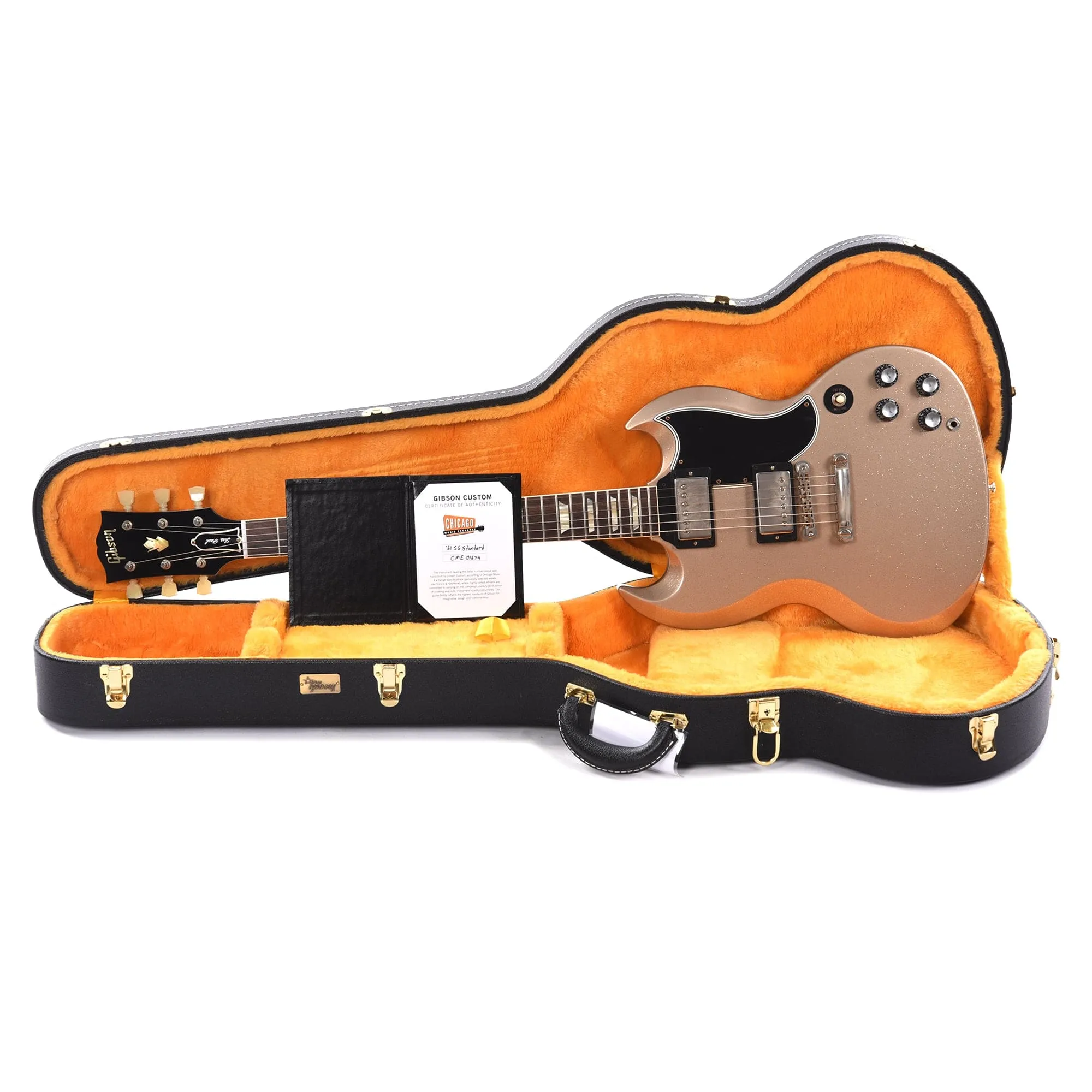 Gibson Custom Shop 1961 SG Standard Reissue "CME Spec" Antique Pewter Sparkle VOS