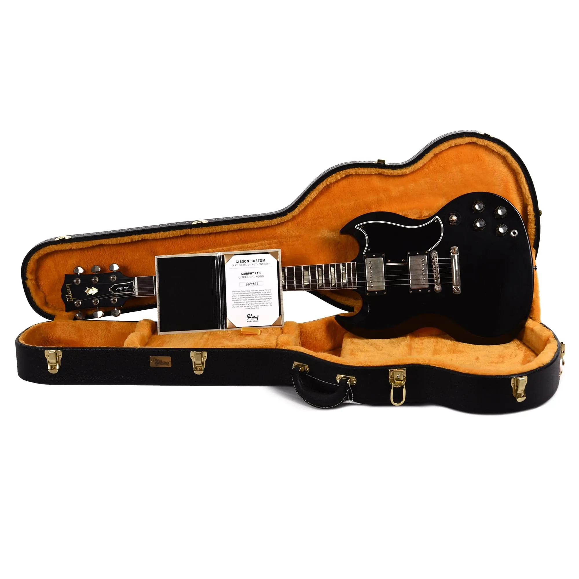 Gibson Custom Shop Murphy Lab 1961 Les Paul SG Standard "CME Spec" Ultra Light Aged Antique Ebony w/Stop Bar & Grovers