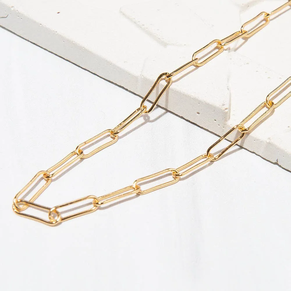 GILDED GOLD NECKLACE NECKLACE 18" PAPER CLIP