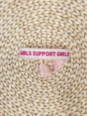 Girls support girls bracelet light pink