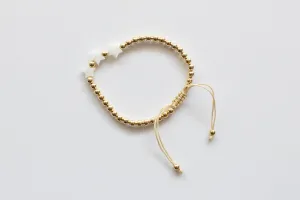 Gold plated beaded adjustable bracelet - Star