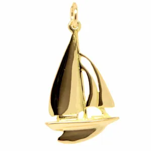Gold Sailing Boat Yacht Charm
