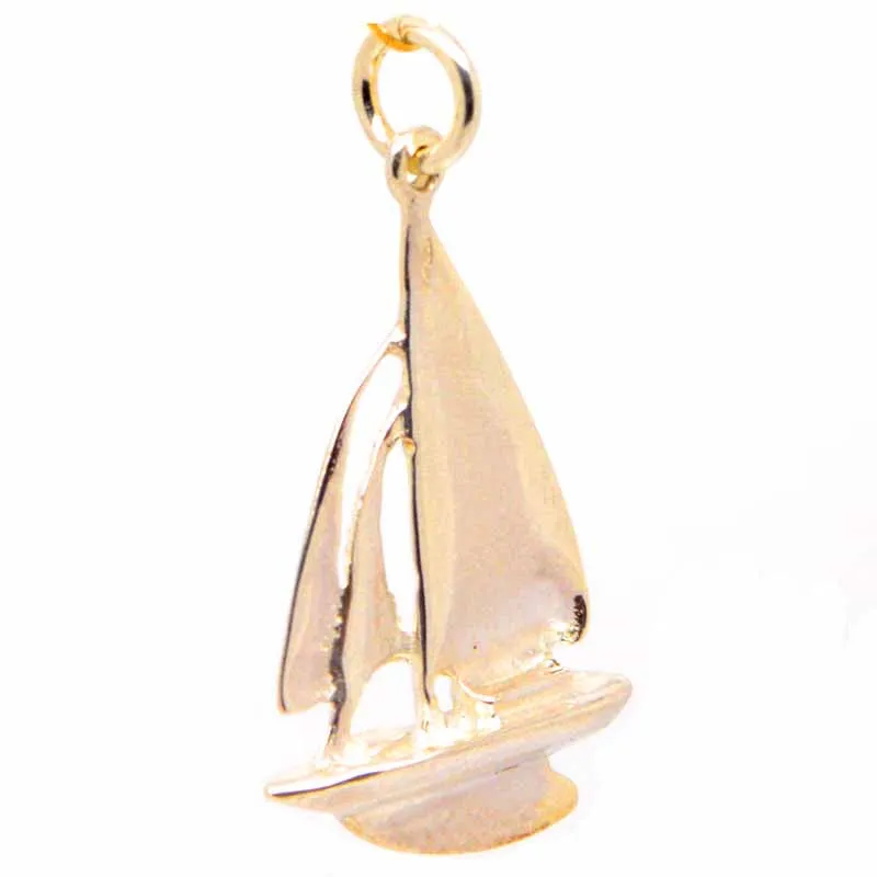 Gold Sailing Boat Yacht Charm