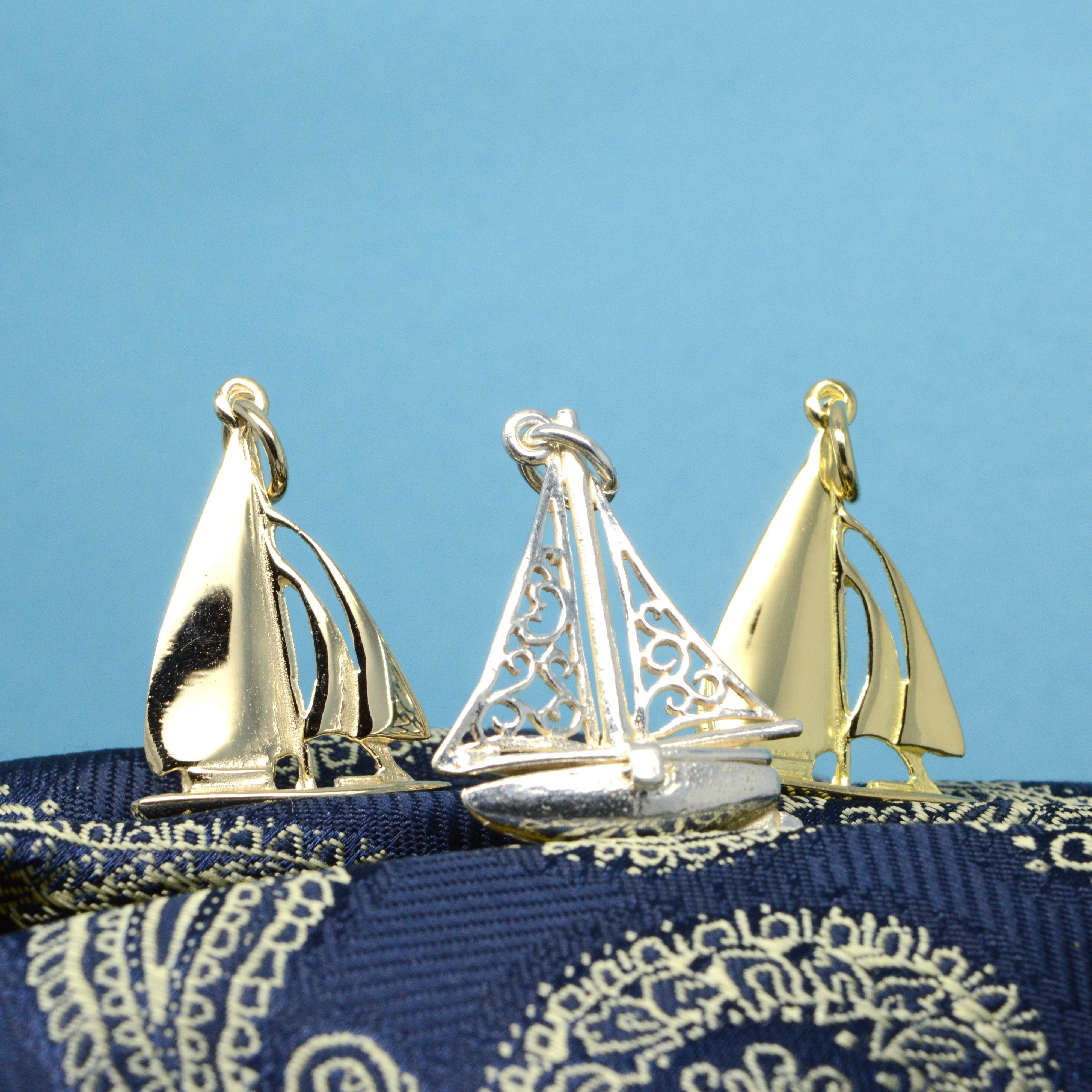 Gold Sailing Boat Yacht Charm