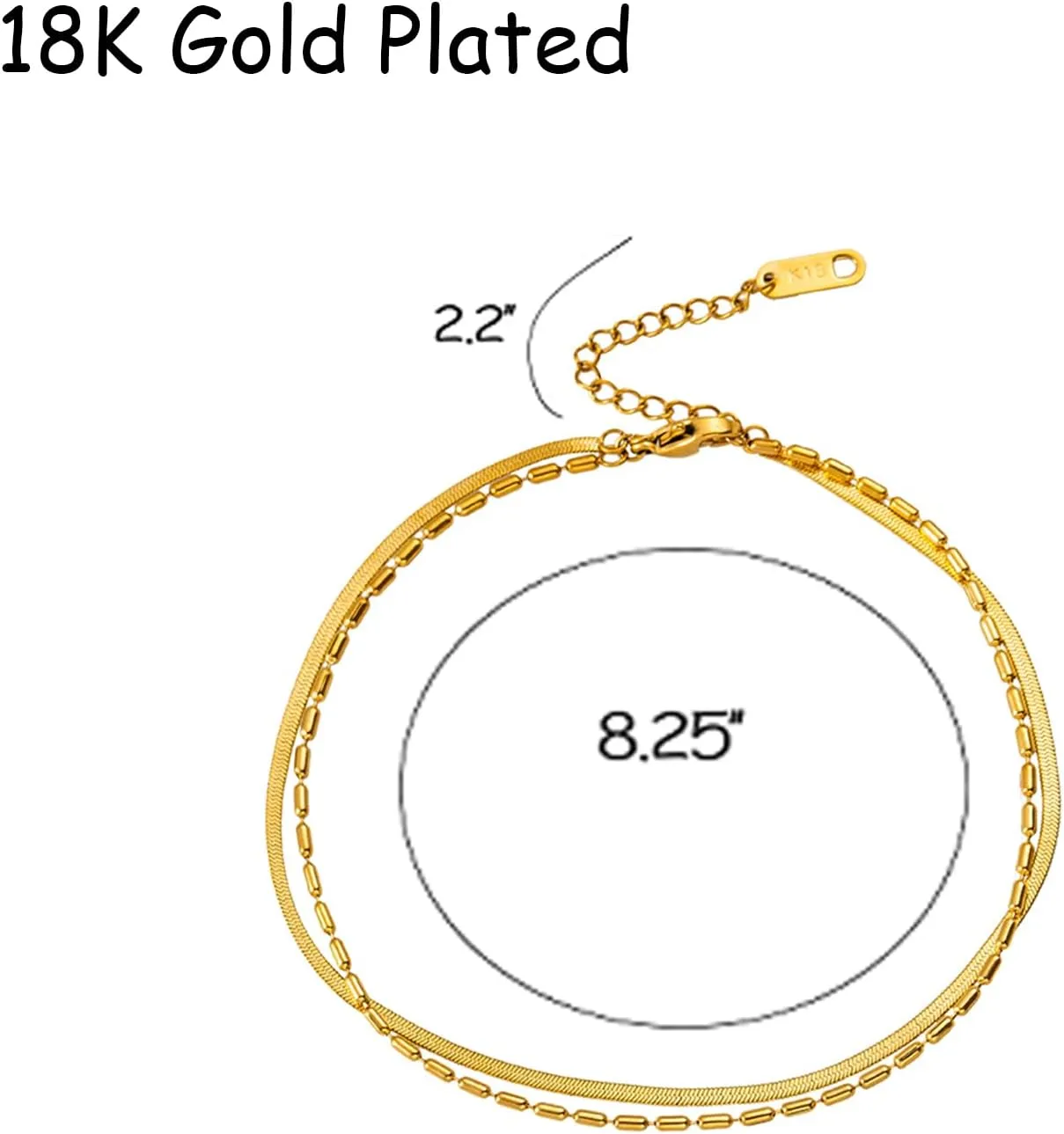 Gold Silver Layered Anklets for Women Small Heart Anklets Beaded Heart Anklet Waterproof Heart Link Anklet Beach Anklets Summer Beach Jewelry