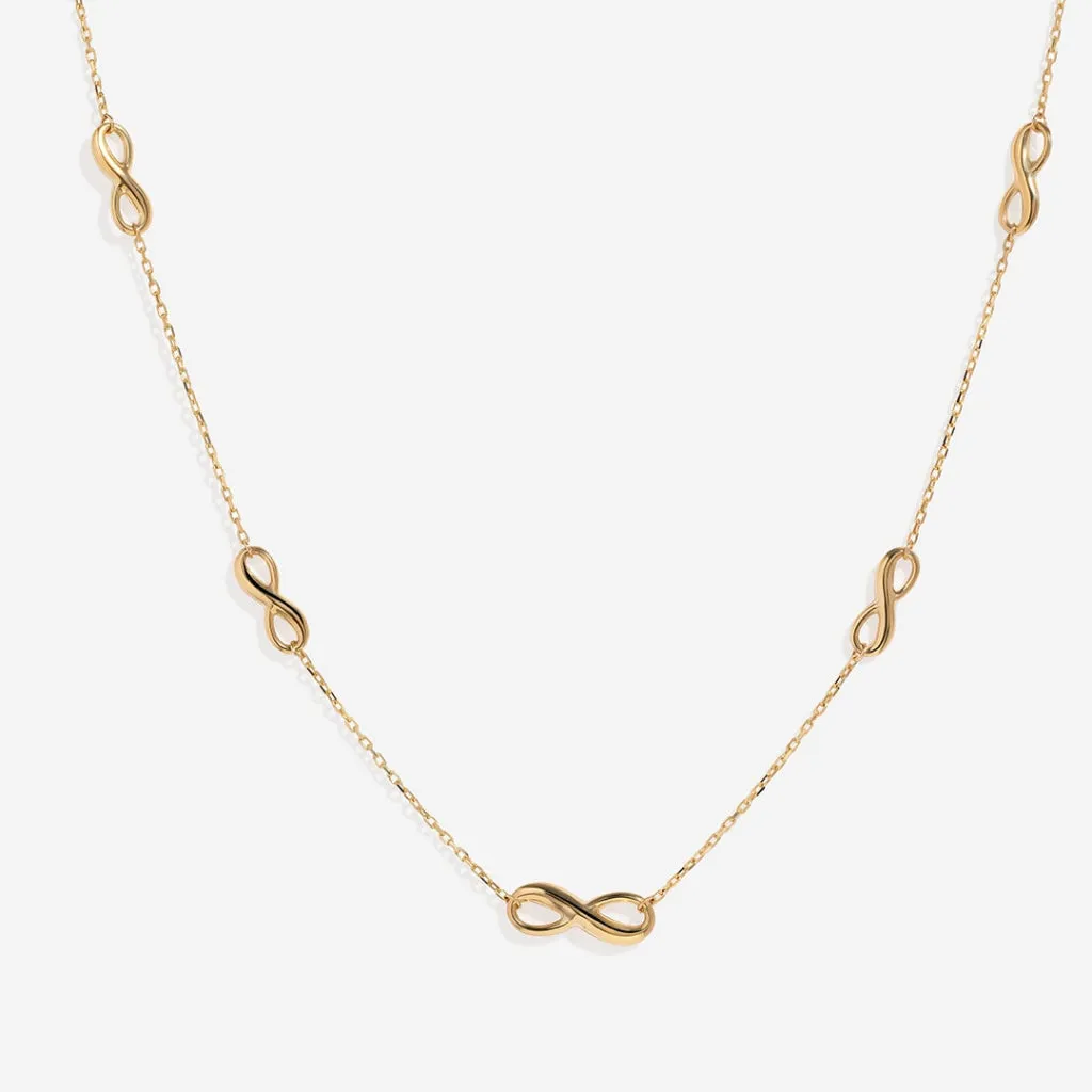 Graduated Infinity Necklace | 9ct Gold