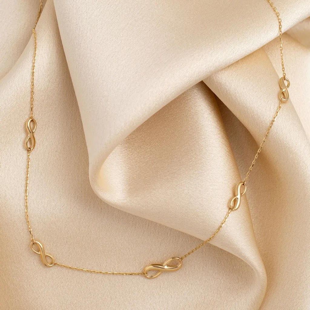 Graduated Infinity Necklace | 9ct Gold