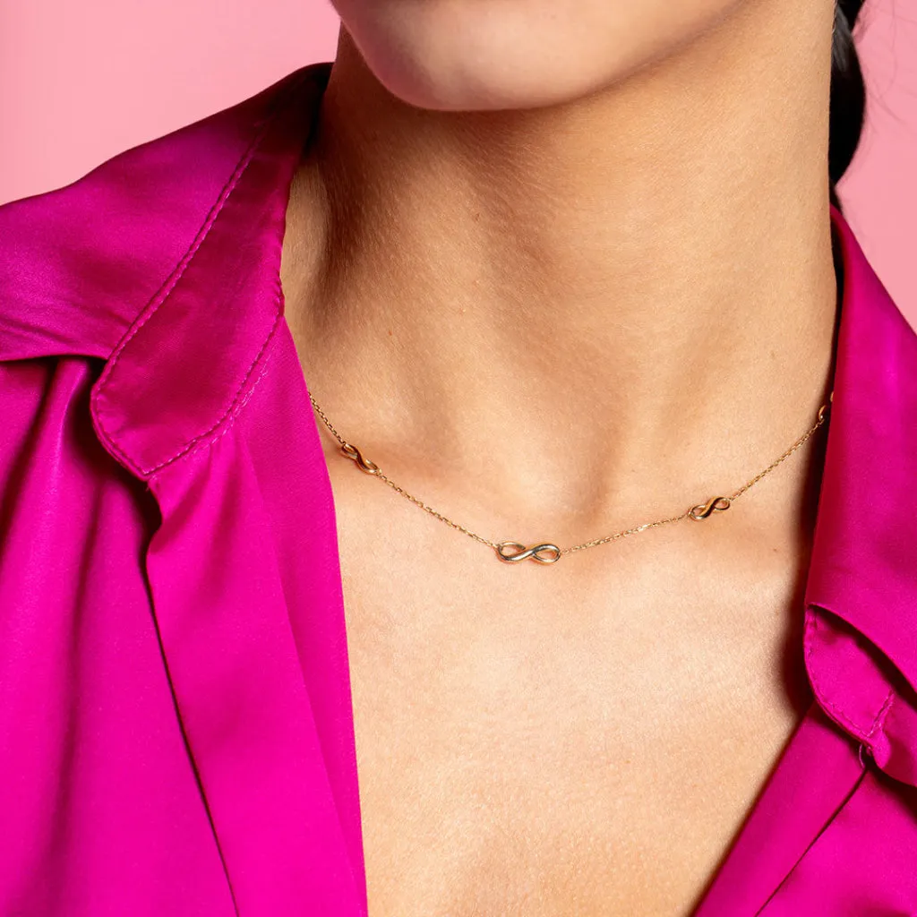 Graduated Infinity Necklace | 9ct Gold