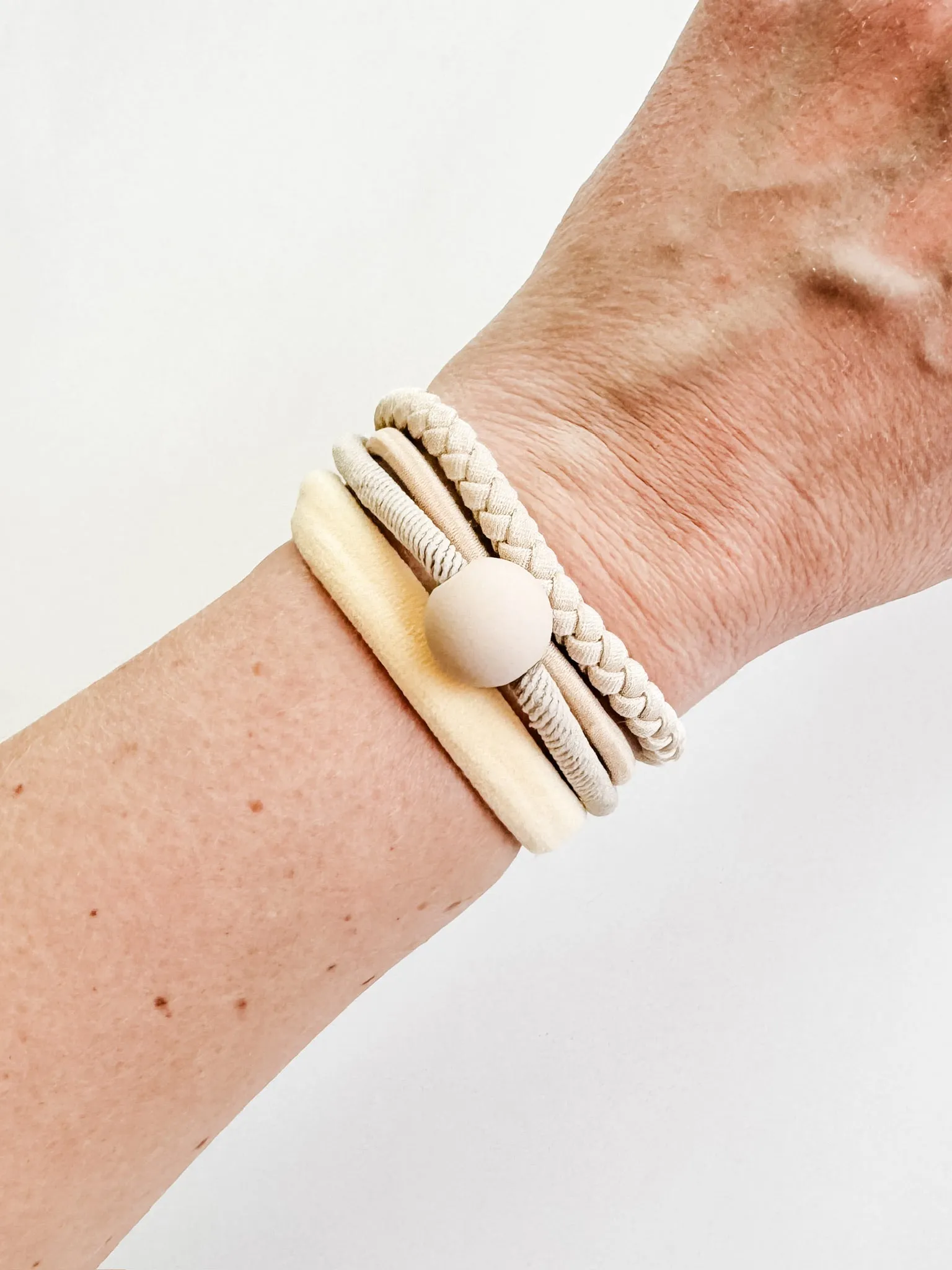 Hair Tie Bracelet Sets - Ball Accent