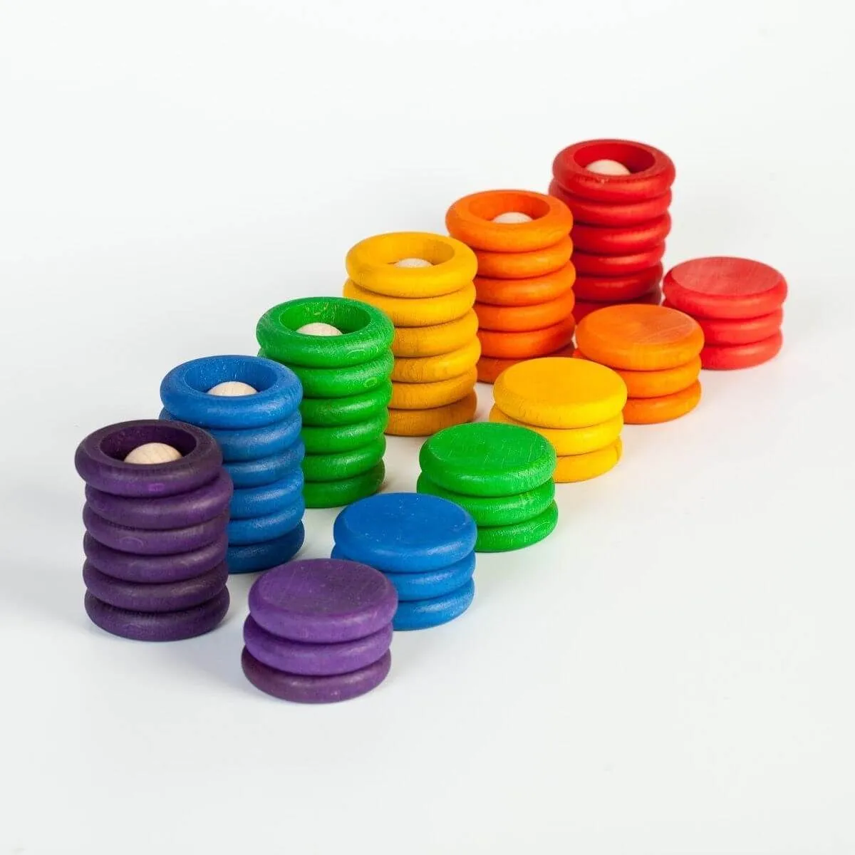 Half Carla Brights - Nins, Rings, and Coins - Rainbow Loose Parts Set – Grapat