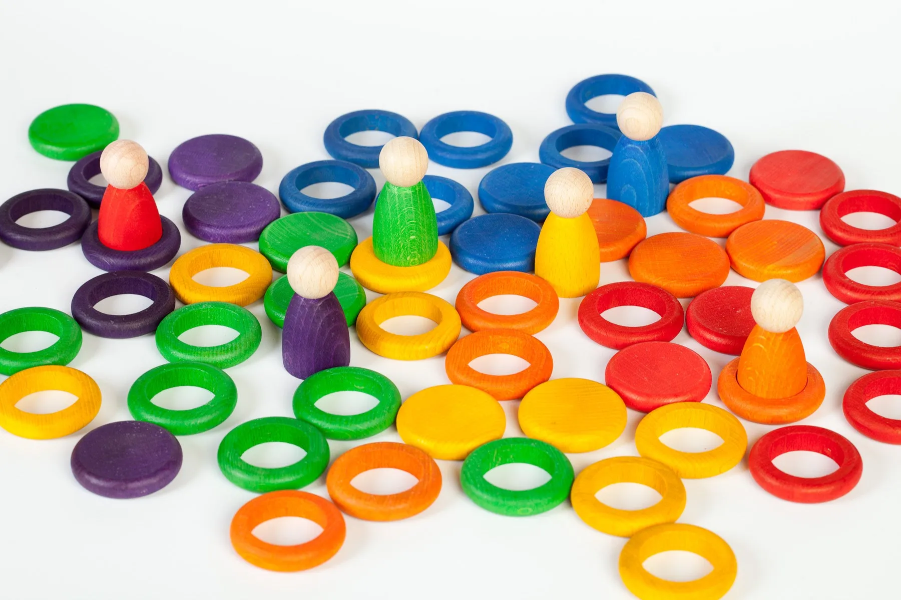 Half Carla Brights - Nins, Rings, and Coins - Rainbow Loose Parts Set – Grapat