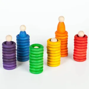 Half Carla Brights - Nins, Rings, and Coins - Rainbow Loose Parts Set – Grapat