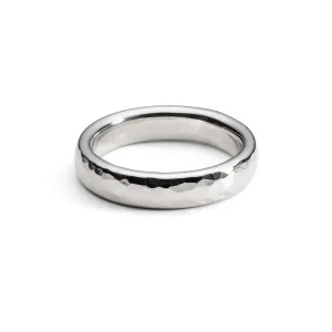 Hammered Heavy Unisex Silver Ring