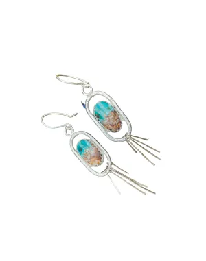 Handmade Bacon Opal & Turquoise Earrings