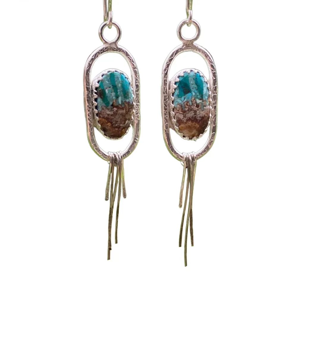 Handmade Bacon Opal & Turquoise Earrings