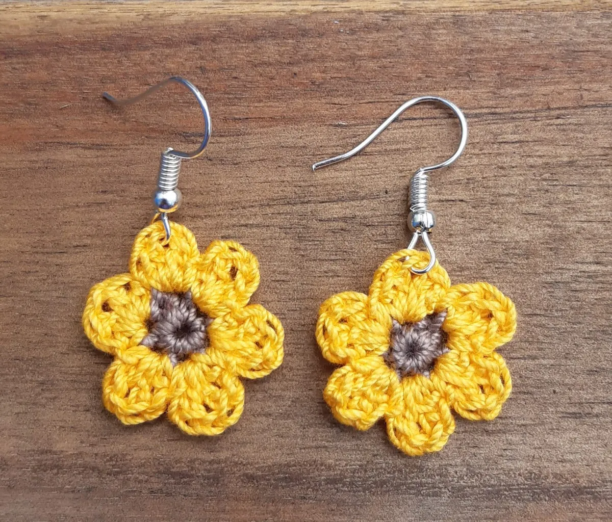 Handmade Crochet Earrings - Flower