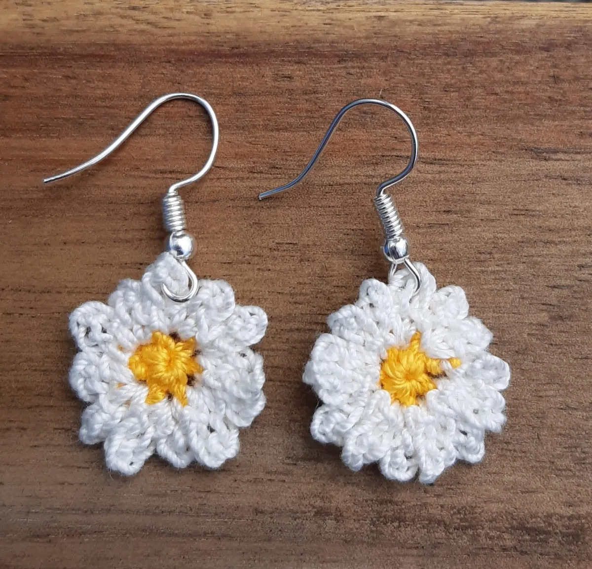 Handmade Crochet Earrings - Flower