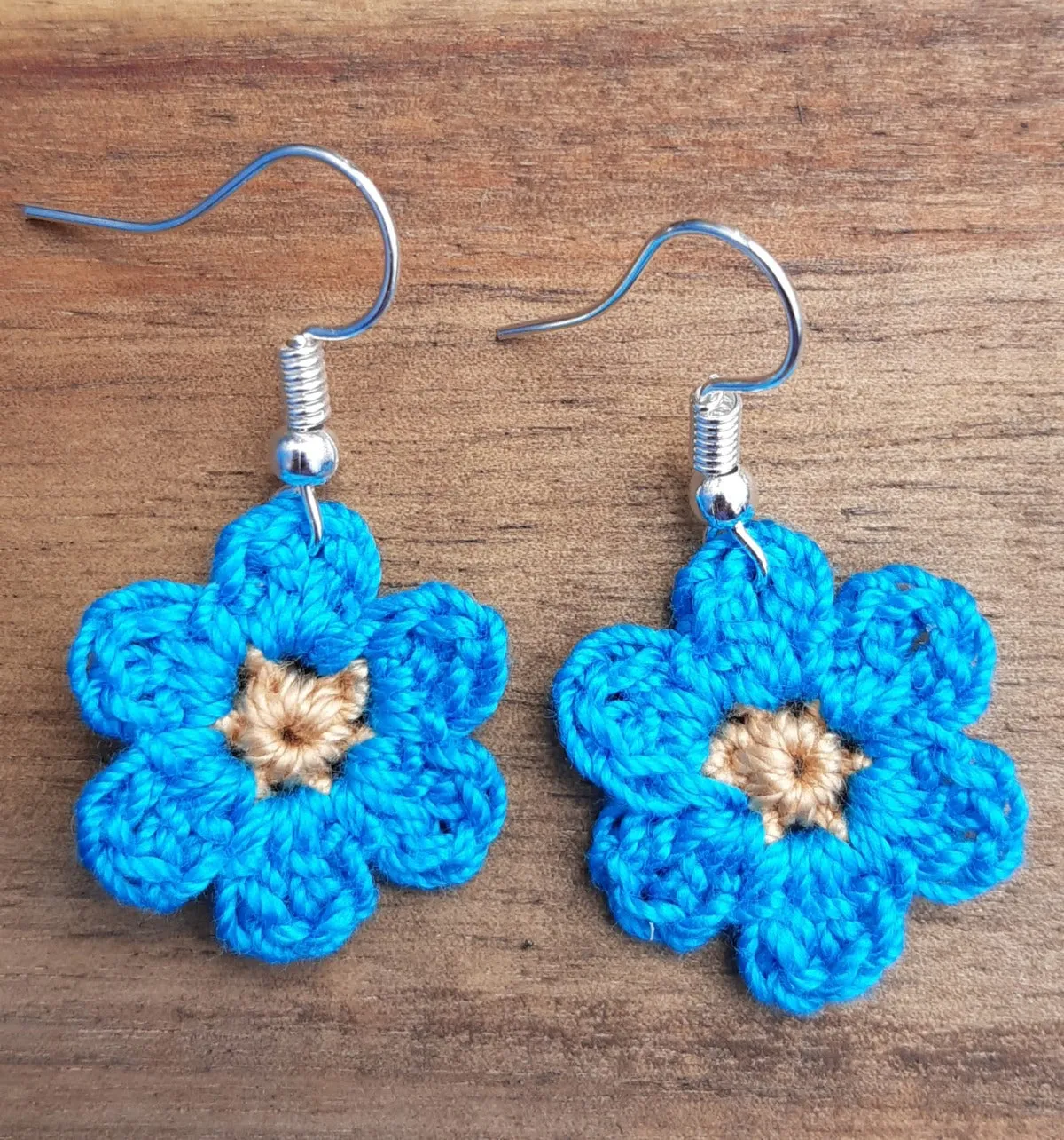Handmade Crochet Earrings - Flower