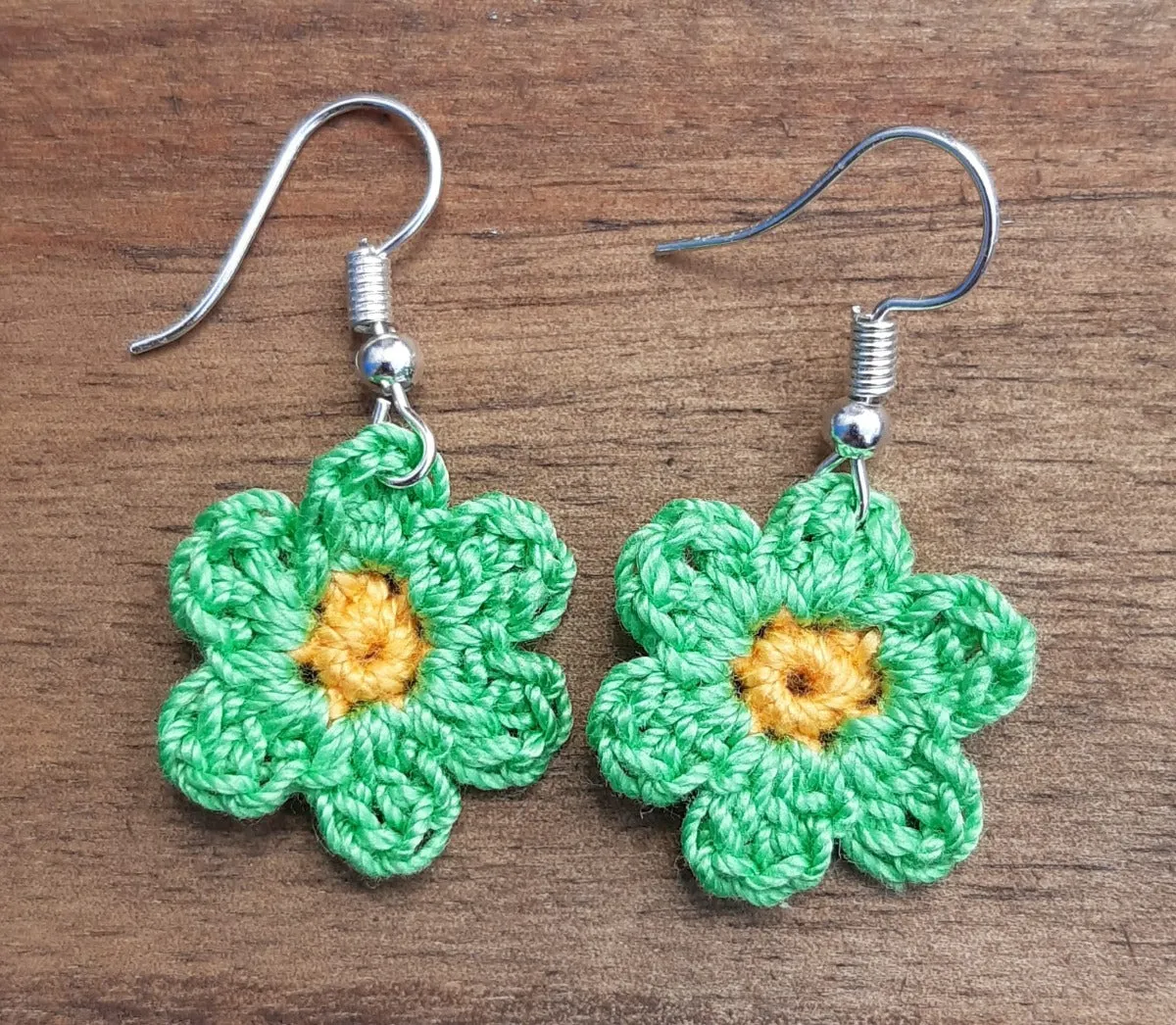 Handmade Crochet Earrings - Flower