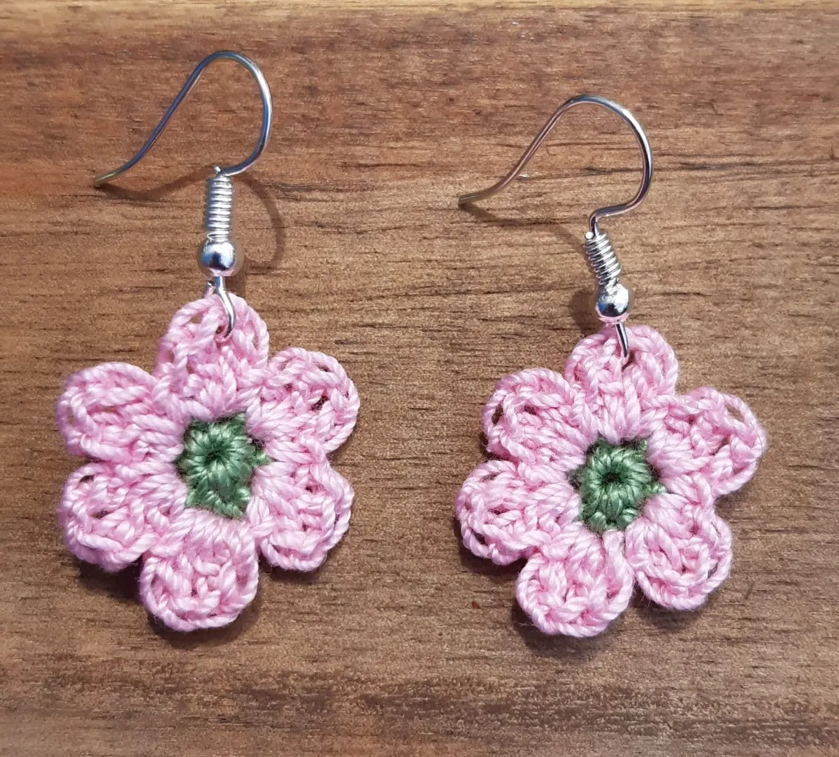 Handmade Crochet Earrings - Flower