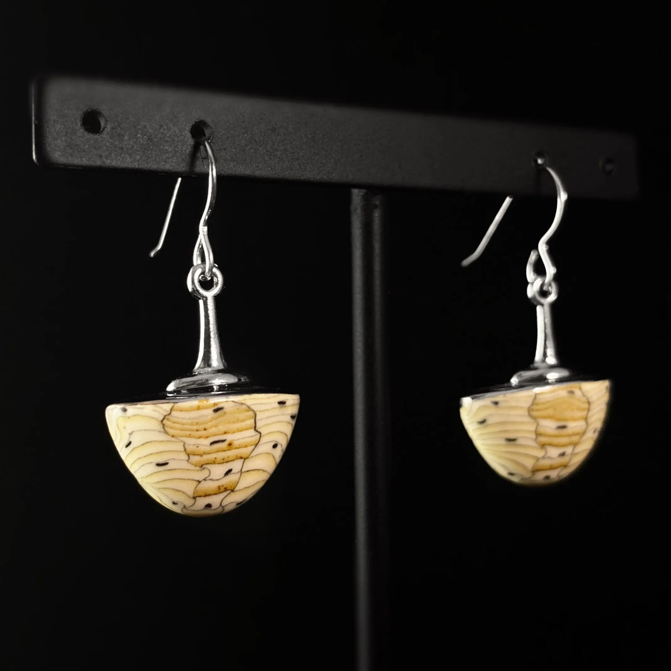 Handmade Millefiori Porcelain Travels Drop Earrings, Handmade - Blue Studio