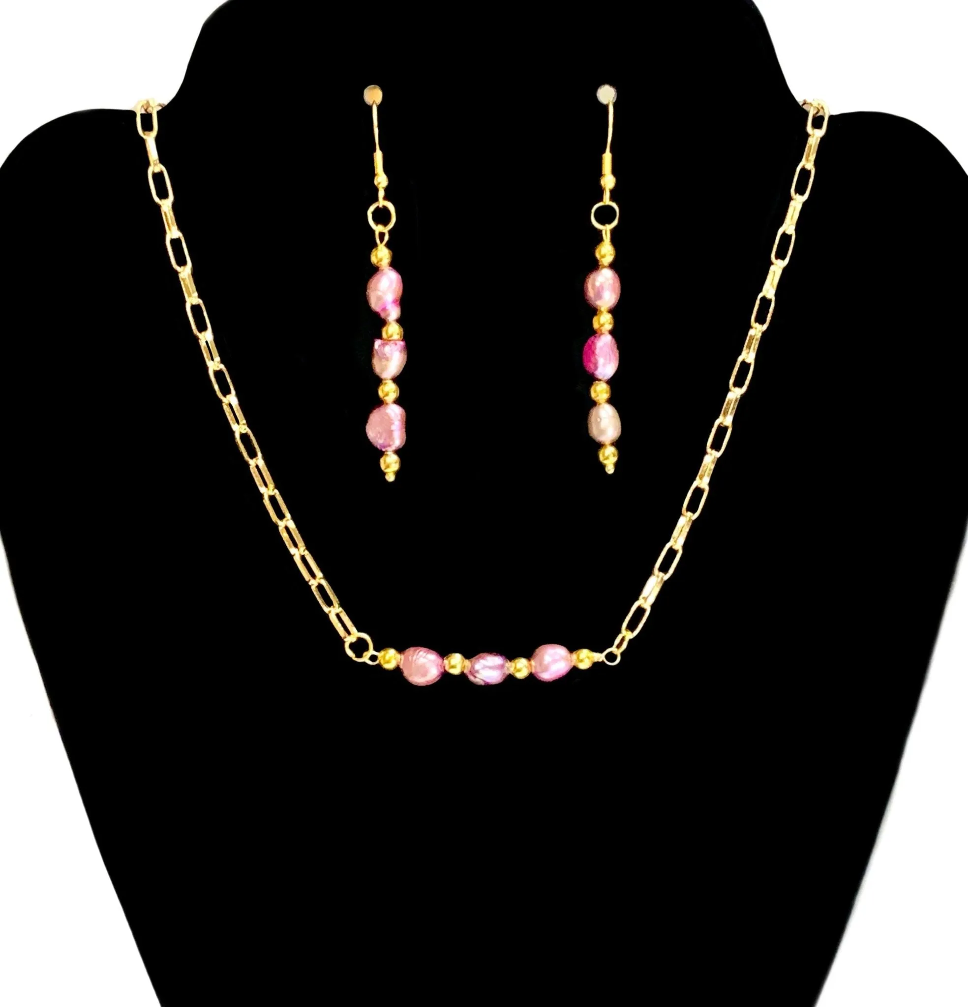 Handmade Orchid (Dyed) Cultured Pearl Dangle Earrings
