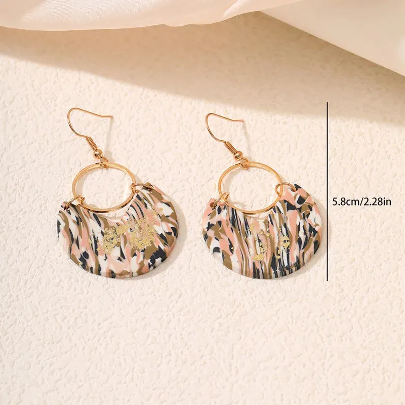 Handmade Polymer Clay Drop Earrings | Abstract Pattern Dangle Earrings | Women's Unique Jewelry