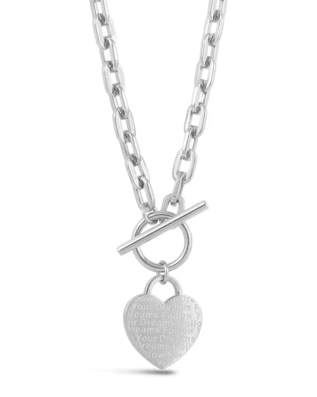 HEART TOGGLE NECKLACE SILVER