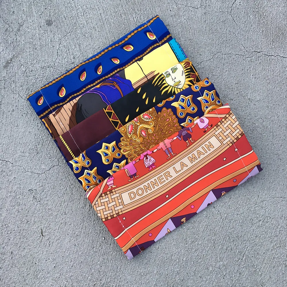 Hermes Handmade Blue Tresors Retrouves Silk Scarf Surgical Face Mask