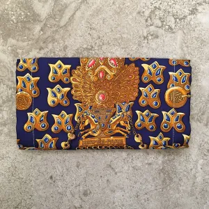 Hermes Handmade Blue Tresors Retrouves Silk Scarf Surgical Style Face Mask