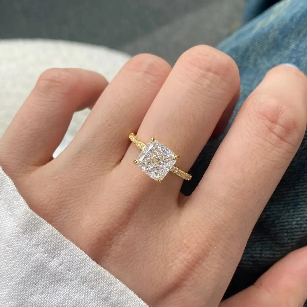Ice Flower Cut 8A High Quality AAAAA High Carbon Diamonds Set with Four Claw Design Party Engagement Rings