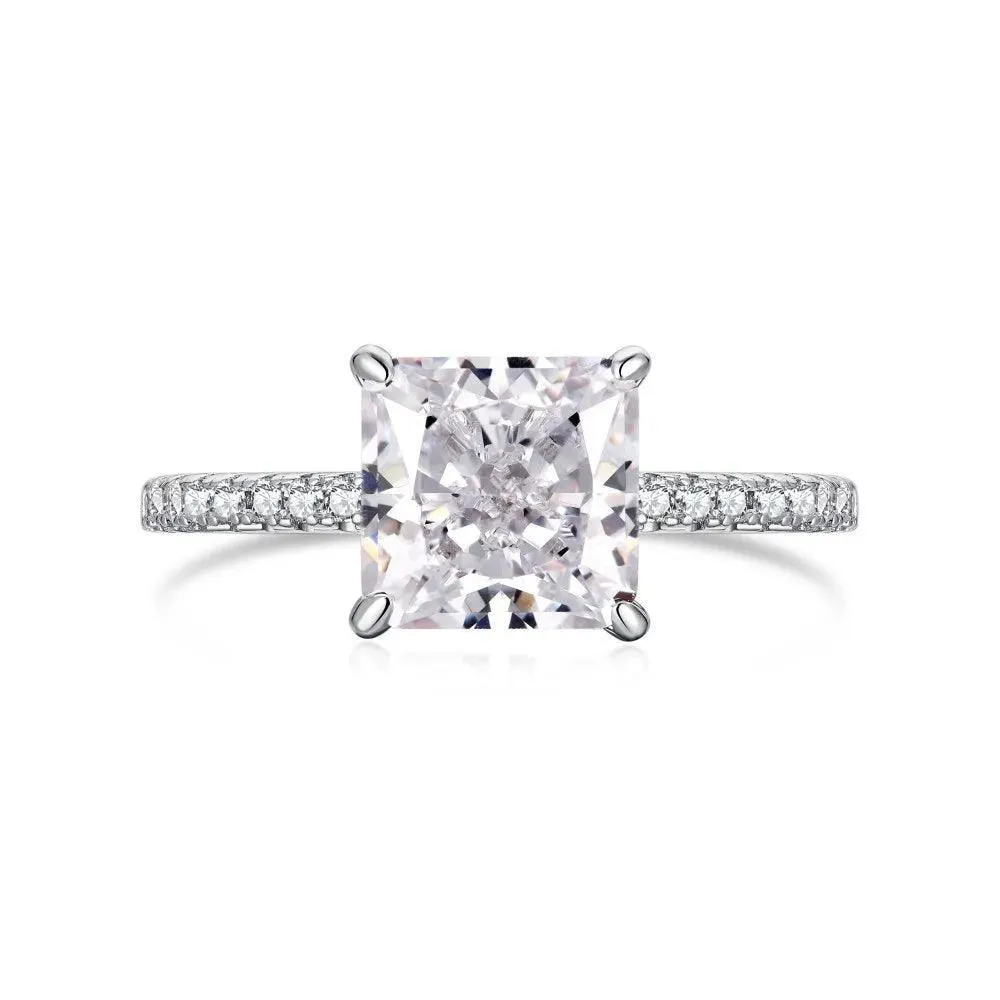 Ice Flower Cut 8A High Quality AAAAA High Carbon Diamonds Set with Four Claw Design Party Engagement Rings