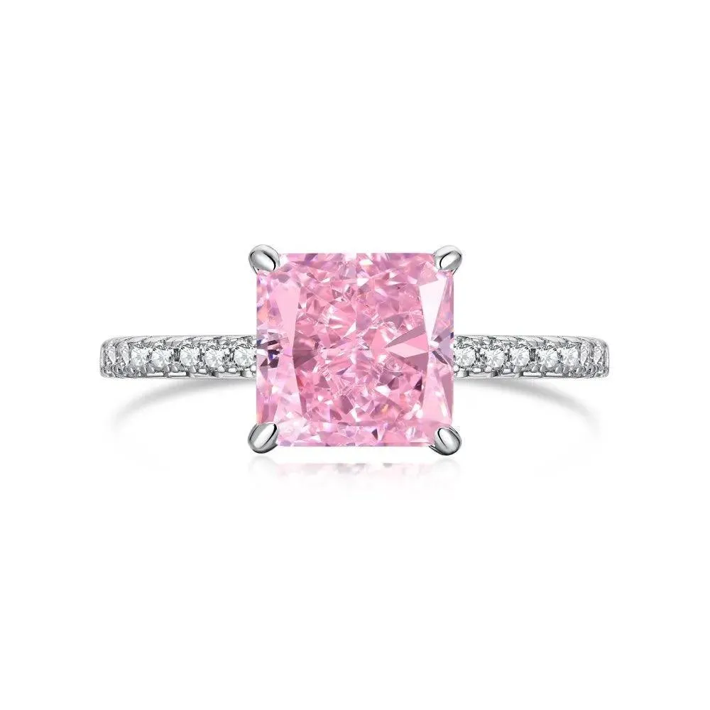 Ice Flower Cut 8A High Quality AAAAA High Carbon Diamonds Set with Four Claw Design Party Engagement Rings
