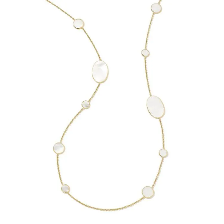 IPPOLITA Yellow Gold Station Necklace in Mother-of-Pearl - POLISHED ROCK CANDY