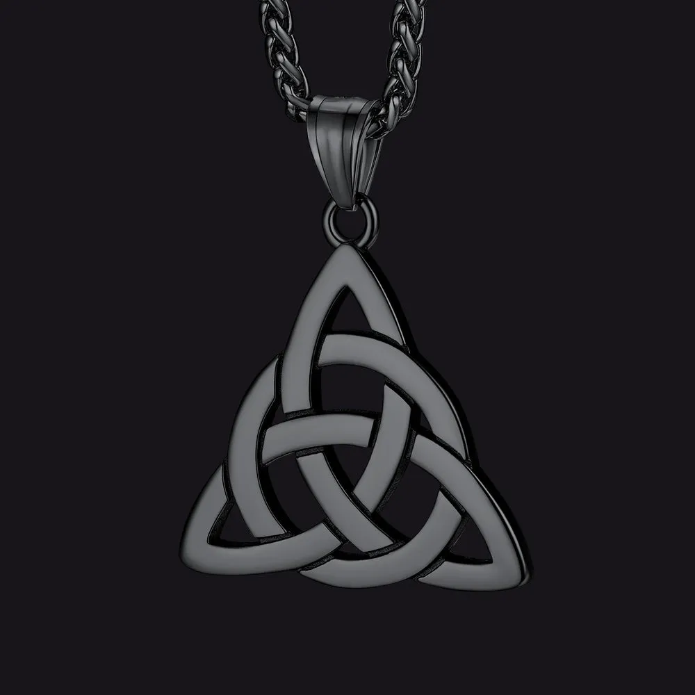 Irish Celtic Trinity Knot Stainless Steel Necklace for Men