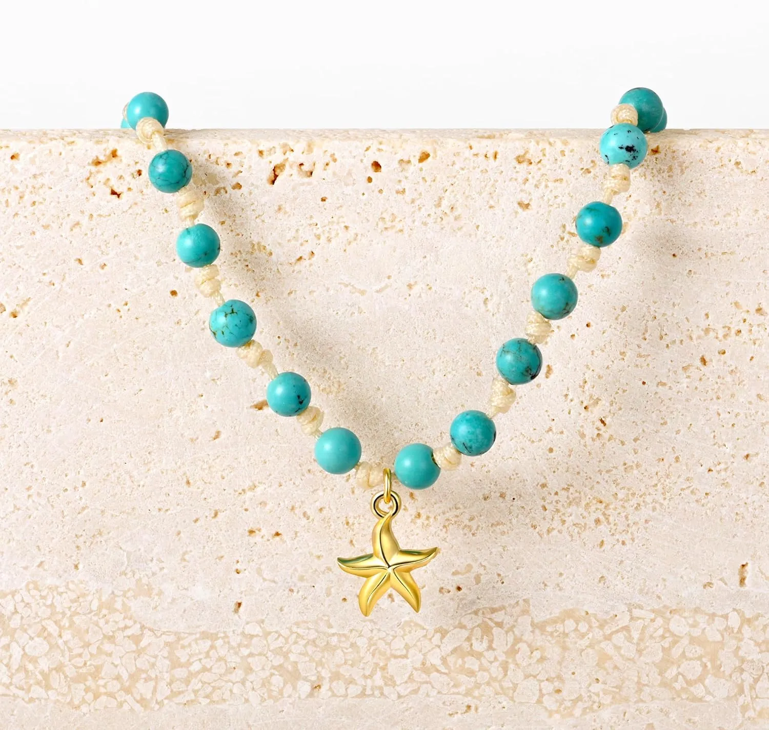 JENDEAR AAA Natural Gemstone Ankle Bracelet for Women with 18K Gold-plated in 925 Sterling Silver