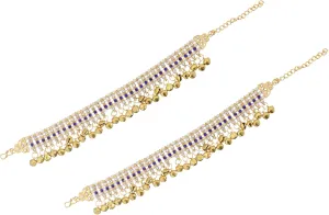 Jewel India Indian Traditional Ethnic Fashion Bollywood Silver Oxidized Party-wear Wedding Ghungroo Banjara Payal Anklet Women Blue