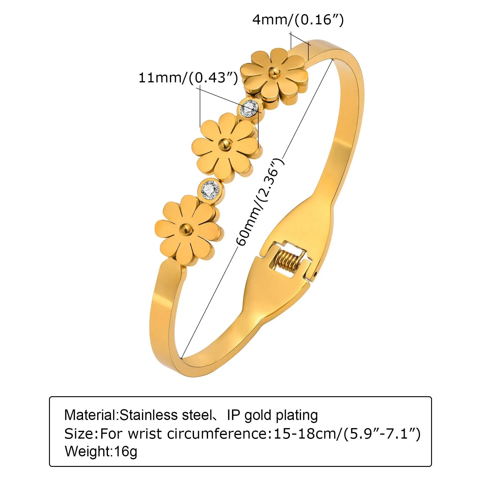 Jewelry CZ Stone Bracelet, Gold High Quality Stainless Steel Cubic Zirconia Bracelets