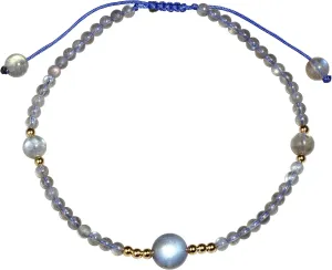 Jewever Tiger Eye/Amethyst/Moonstone Beaded Anklet Bracelet for Women Reiki Stone Energy Healing Crystals and Gemstones Beach Foot Jewelry Adjustable Size (8.5-10 Inches)