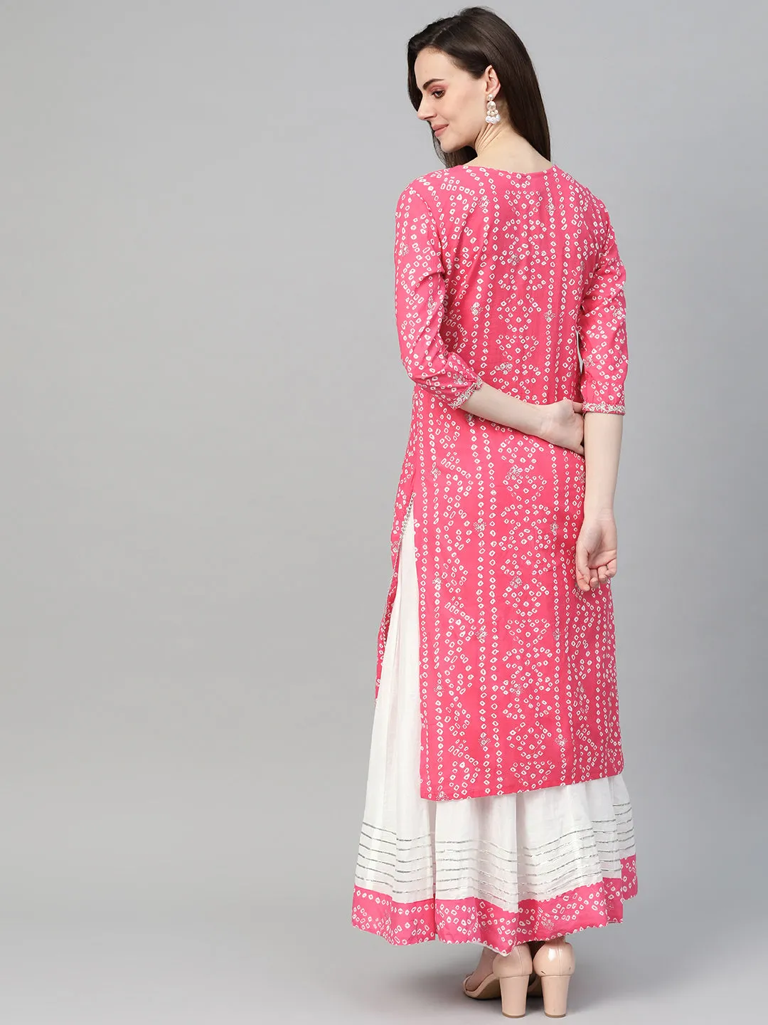 Kamal - Embellished Pink Kurta Skirt Set