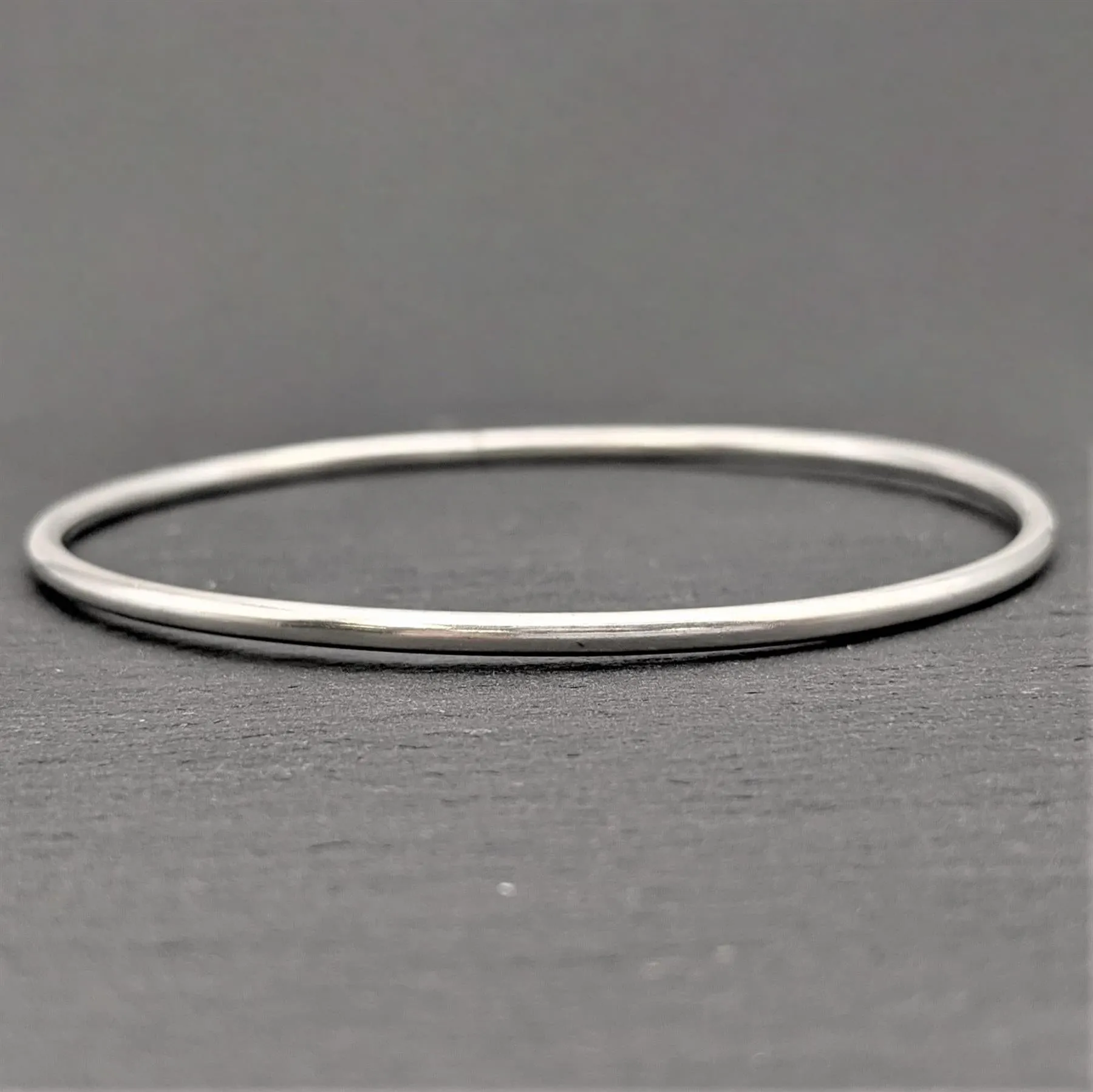 Karen Hill Tribe Silver Plain Thin Round Tube Stacking Bangle