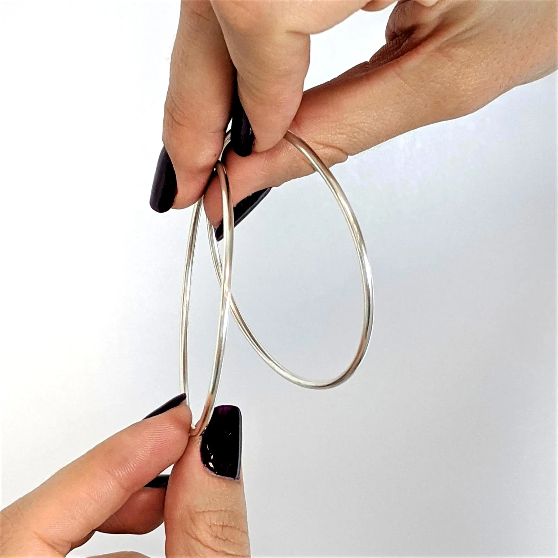 Karen Hill Tribe Silver Plain Thin Round Tube Stacking Bangle